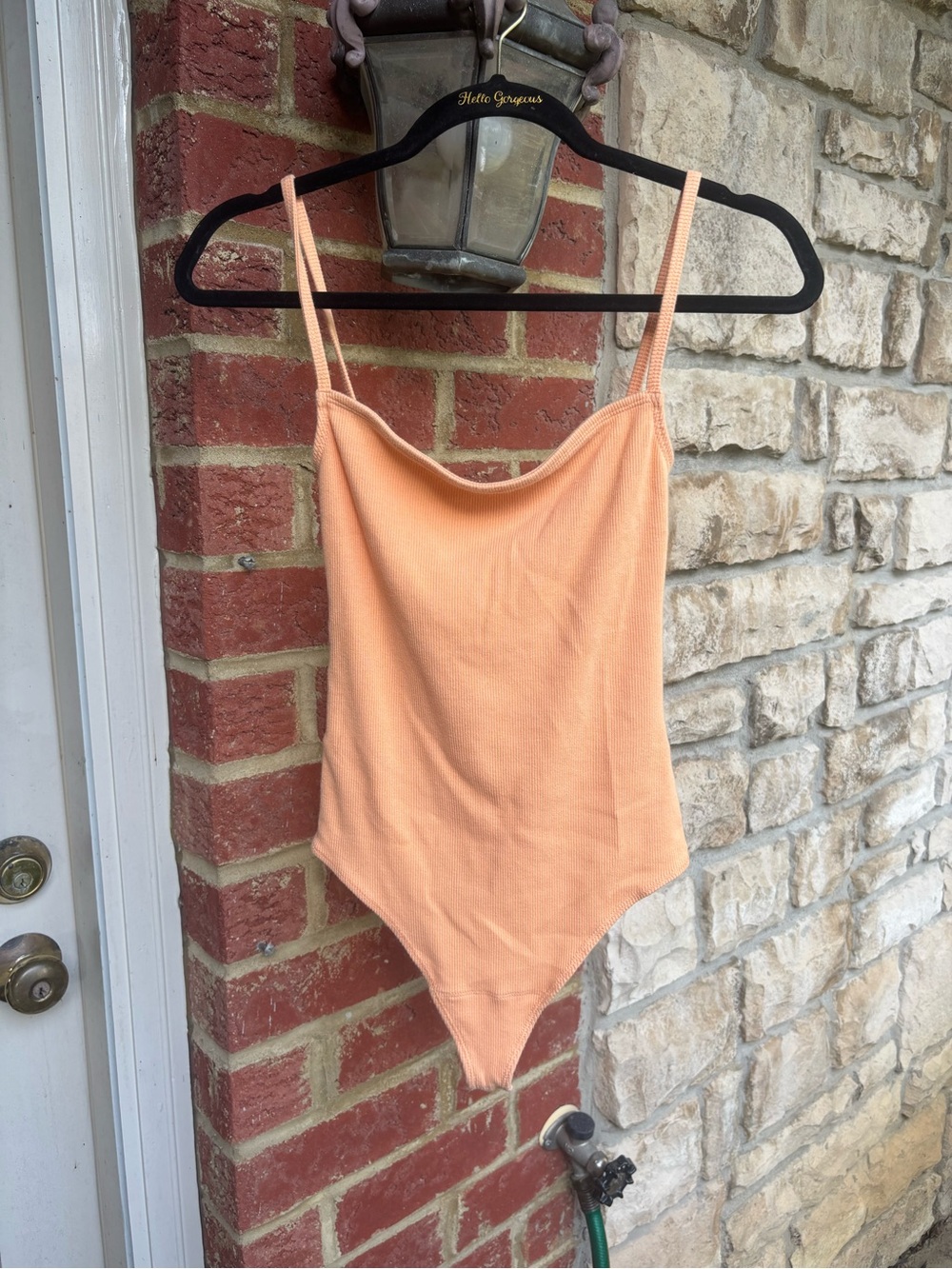 Abercrombie & Fitch Peach Ribbed Bodysuit